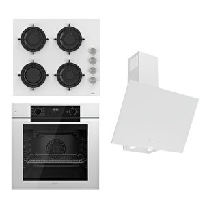 Steamart-fryart-silentart Serisi Beyaz Set (cs206 + Qep63cb +d078-sa ) - Emaye Izgara