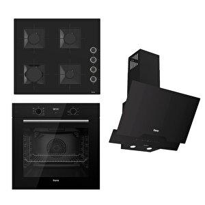Flowart-silentart Serisi Siyah Set (ss205 + Qbl63cs +d063-sa ) - Emaye Izgara