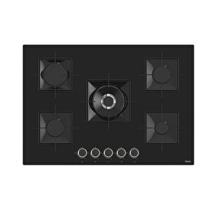 Flowart-silentart Serisi Siyah Set (ss035 + Qbl63cs +d063-sa ) - Emaye Izgara-75 Cm Ocak