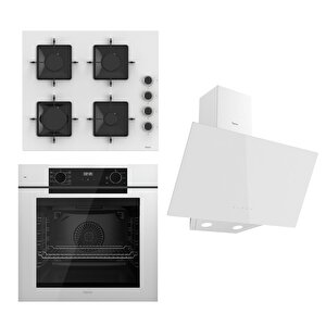 Steamart-fryart Serisi Beyaz Set (ss206 + Qep63cb +d078 ) - Emaye Izgara