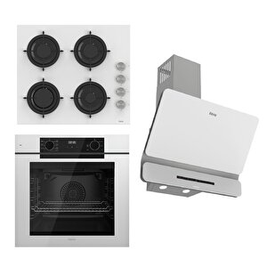 Steamart-fryart-silentart Serisi Beyaz Set (cs206 + Qep63cb +d081-sa ) - Emaye Izgara