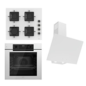 Steamart-fryart-silentart Serisi Beyaz Set (ss206 + Qep63cb +d078-sa ) - Emaye Izgara