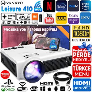 Vankyo Leisure 410 5g Wifi Projeksiyon Cihazı - 1080p Destekli - 240 İnç Yansıtma - Dahili Hoparlör - Ps5/ps4/xbox/hdmi