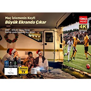 Vankyo H300a Android Tv 4k Destekli Projeksiyon Cihazı +auto Focus+auto Keystone 6g Wi-fi+5.2 Bluetooth 240 Inç Yansıtma+hifi Dolb