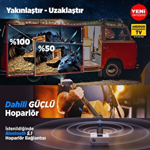 Vankyo Sunspark 500w Android Tv 1080p Destekli Projeksiyon Cihazı  5g Wi-fi + 5.1 Bluetooth - Lcd Led - 240 Inç Yansıtma-dahili Ho