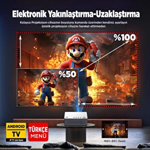 Vankyo Leisure L470a Android Tv 1080p Destekli Projeksiyon Cihazı +auto Focus+auto Keystone+6g Wifi+5.2 Bluetooth+300 İnç Yansıtma