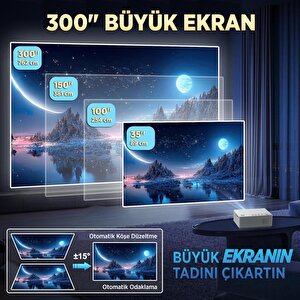 Vankyo Leisure L470a Android Tv 1080p Destekli Projeksiyon Cihazı +auto Focus+auto Keystone+6g Wifi+5.2 Bluetooth+300 İnç Yansıtma