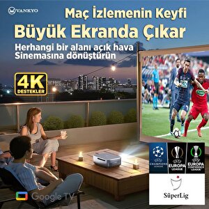 Vankyo Performance V700g Android Google Tv Hdr10+ 4k Destekli Projeksiyon Cihazı +auto Focus+auto Keystone+6g Wifi+5.2 Bluetooth+3