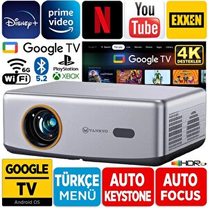 Vankyo Performance V700g Android Google Tv Hdr10+ 4k Destekli Projeksiyon Cihazı +auto Focus+auto Keystone+6g Wifi+5.2 Bluetooth+3