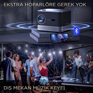 Vankyo Aurzen Boom 3 4k Android Tv Projeksiyon Cihazı +auto Focus+auto Keystone+6g Wifi+5.2 Bluetooth+300 İnç Yansıtma+36w Hifi Do