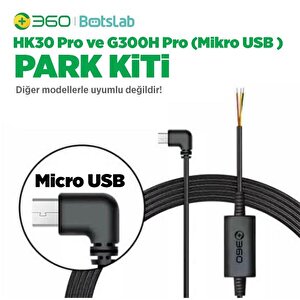 360+ Botslab G300h Pro/hk30 Pro Araç İçi Kamera 24 Saat Park Modu Kiti Akü Bağlantı Kablosu (micro Usb)