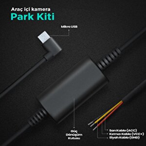 360+ Botslab G300h Pro/hk30 Pro Araç İçi Kamera 24 Saat Park Modu Kiti Akü Bağlantı Kablosu (micro Usb)
