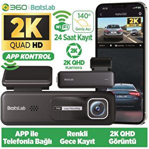 360+ Botslab Hk30 Pro 2k Qhd Wifi 140° Geniş Açı Gece Görüşlü Akıllı Araç İçi Kamera