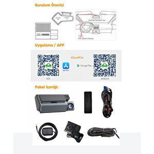 Groove G4d 4g Lte 4k Uhd Ön+arka Araç İçi Kamera Sim Kart Destekli Uzaktan Erişim Canlı Video |wifi|gps|160° Geniş Açı|g-sensor|çi