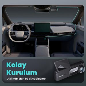360+ Botslab Hk30 Pro 2k Qhd Wifi 140° Geniş Açı Gece Görüşlü Akıllı Araç İçi Kamera+ Park Modu Bağlantı Kablosu Combo