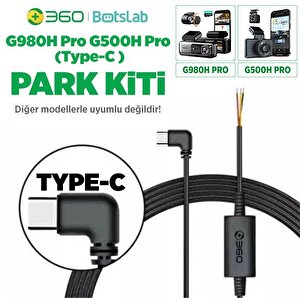 360+ Botslab G980h Pro/g500h Pro Type-c Araç İçi Kamera Park Modu Akü Bağlantı Kablosu (24 Saat Kayıt)