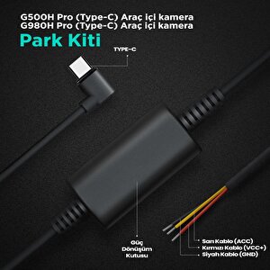 360+ Botslab G980h Pro/g500h Pro Type-c Araç İçi Kamera Park Modu Akü Bağlantı Kablosu (24 Saat Kayıt)