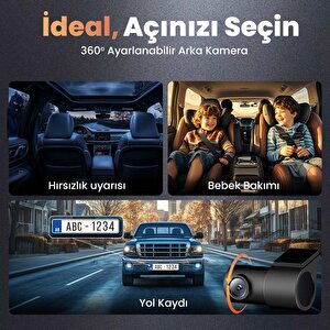 360+ Botslab G980h Pro Adas Ön Kamera Gerçek 4k Uhd Arka 2k Qhd 170° Geniş Açı Lens Gece Görüşü Dahili Gps Modülü Akıllı Araç İçi