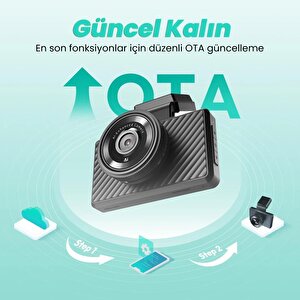 360+ Botslab G500h Pro Adas Ön 3k Qhd - Arka 1080p Fhd 150° Geniş Açı Wifi+gps Gece Görüşlü Akıllı Araç İçi Kamera