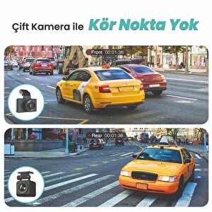 360+ Botslab G500h Pro Adas Ön 3k Qhd - Arka 1080p Fhd 150° Geniş Açı Wifi+gps Gece Görüşlü Akıllı Araç İçi Kamera