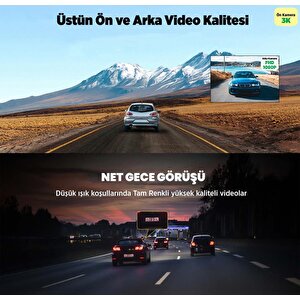 360+ Botslab G500h Pro Adas Ön 3k Qhd - Arka 1080p Fhd 150° Geniş Açı Wifi+gps Gece Görüşlü Akıllı Araç İçi Kamera