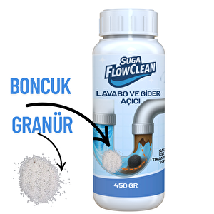 Suga Lavabo Gi̇der Açici (flowclean Toz Açici) 450 Gr Beyaz