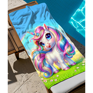 Unicorn Temalı Plaj Havlusu