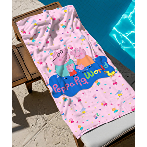 Peppa Pig World Temalı Plaj Havlusu
