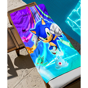 Sonic Power Temalı Plaj Havlusu