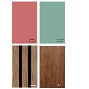 Mdf Duvar Paneli Dp-B Model Pvc Kaplama 12cm*250cm Amazon Yeşili
