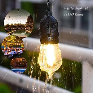 220volt 10 Adet E27 Duylu 10 Metre Kablolu Set (10 Adet S14 Led Ampul Hediyeli)