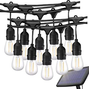 Güneş Enerjili Solar 10 Adet S14 Led Ampullü 10 Metre Led Işık Seti