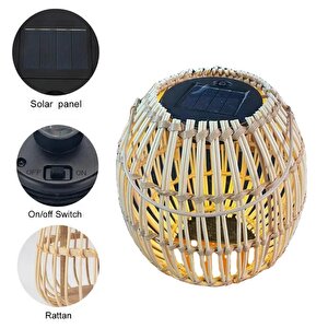 10watt Rattan Güneş Enerjili Solar Dekoratif Bahçe Armatürü