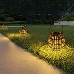10watt Rattan Güneş Enerjili Solar Dekoratif Bahçe Armatürü