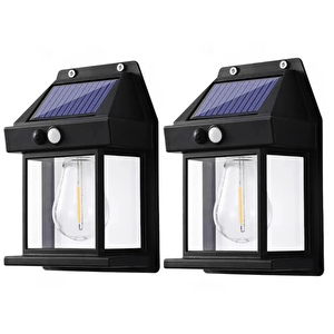 12watt Güneş Enerjili Solar Dekoratif Duvar Apliği (2 Adet)