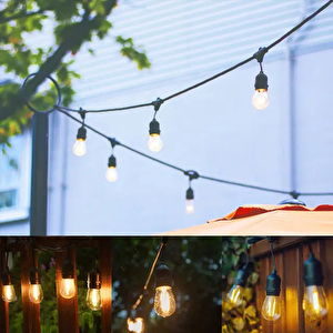 Güneş Enerjili Solar 5 Adet S14 Led Ampullü 5 Metre Led Işık Seti