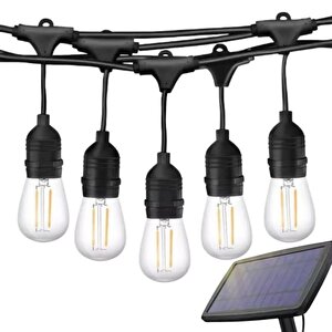 Güneş Enerjili Solar 5 Adet S14 Led Ampullü 5 Metre Led Işık Seti