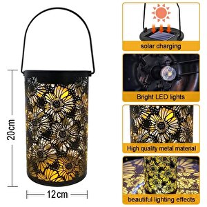 10watt Çiçek Desenli Güneş Enerjili Solar Dekoratif Bahçe Armatürü