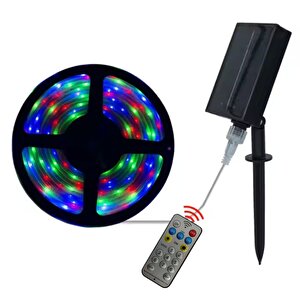 20watt Güneş Panelli Solar 10 Metre Hortum Şerit Led (rgb)