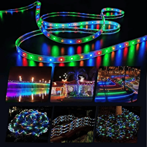 20watt Güneş Panelli Solar 10 Metre Hortum Şerit Led (rgb)