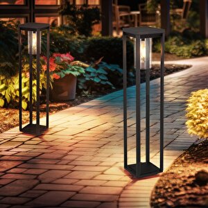 60 Watt Rustik Tasarımlı Solar Alüminyum Bollard Aydınlatma Armatürü