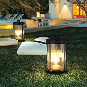 60 Watt Modern Cam Tasarımlı Solar Alüminyum Bollard Aydınlatma Armatürü