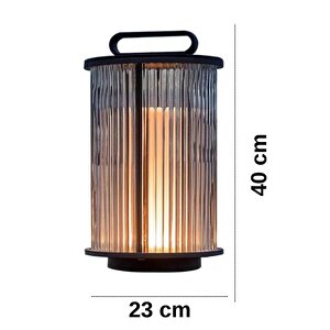 60 Watt Modern Cam Tasarımlı Solar Alüminyum Bollard Aydınlatma Armatürü