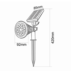 18watt Solar Çim / Bahçe Aydınlatma Armatürü (rgb)