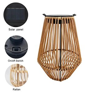 10watt Rattan Güneş Enerjili Solar Dekoratif Bahçe Armatürü