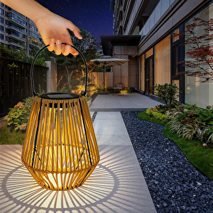 10watt Rattan Güneş Enerjili Solar Dekoratif Bahçe Armatürü