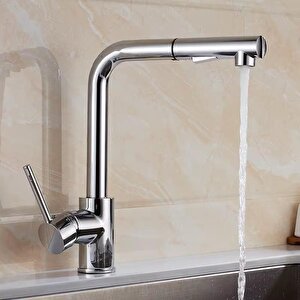 Krom Spi̇ralli̇ Evi̇ye Bataryasi Çi̇ft Modlu Çek Birak Uzayan Başlik Pri̇nç Gövde Mutfak Musluk