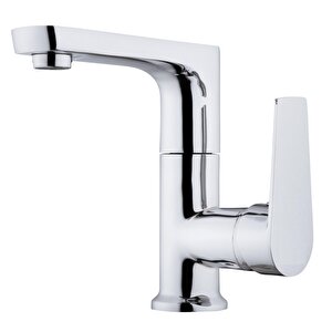 Lavabo Bataryasi Krom Banyo Lavabo Musluk Ağir Pri̇nç Gövde Döner Boru Modern Lüks Armatür Gümüş Gri̇