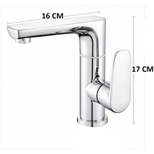 Lavabo Bataryasi Krom Banyo Lavabo Musluk Ağir Pri̇nç Gövde Döner Boru Modern Lüks Armatür Gümüş Gri̇
