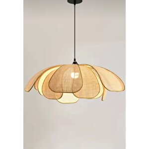 Modern Iskandinav Tasarım Bohem Rose Çiçek Sarkıt Avize Hazeran Hasır Avize Rattan Salon Avizesi
